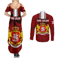 Georgia Rugby Couples Matching Summer Maxi Dress and Long Sleeve Button Shirts The Lelos Go 2023 World Cup - Wonder Print Shop