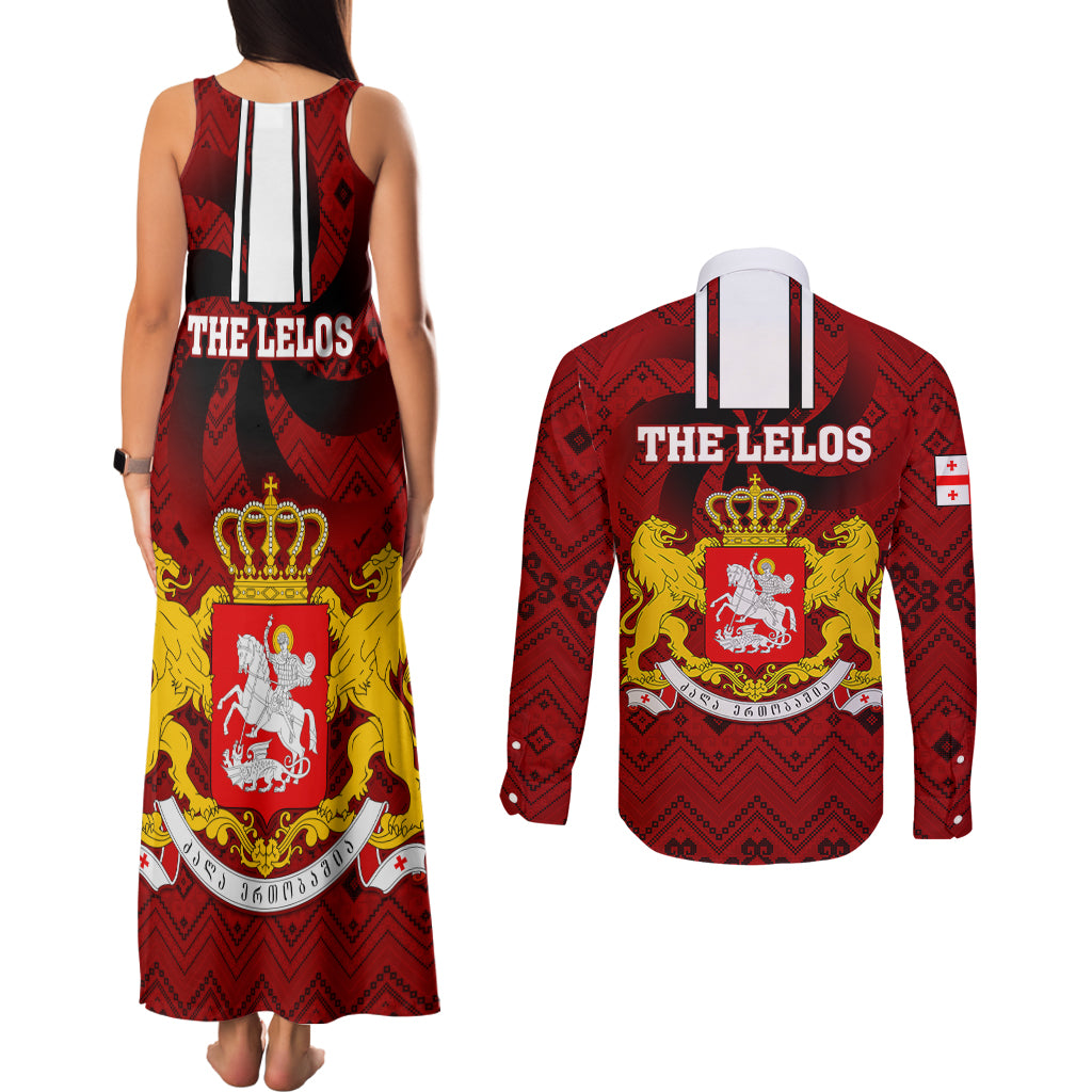 Georgia Rugby Couples Matching Tank Maxi Dress and Long Sleeve Button Shirts The Lelos Go 2023 World Cup - Wonder Print Shop