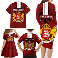 Georgia Rugby Family Matching Long Sleeve Bodycon Dress and Hawaiian Shirt The Lelos Go 2023 World Cup - Wonder Print Shop