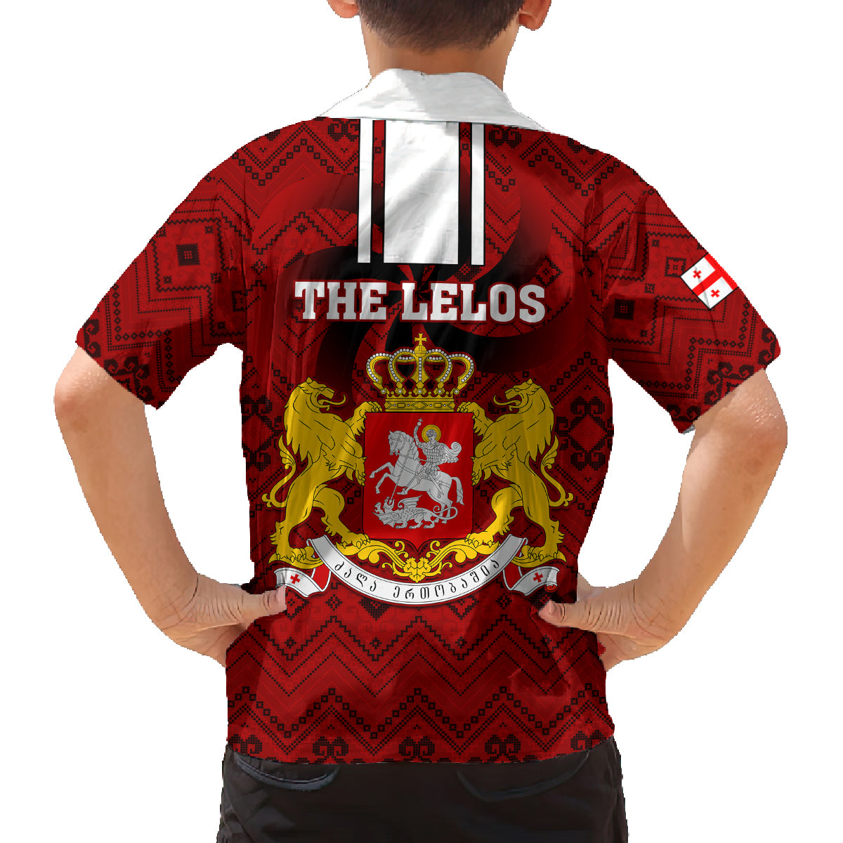 Georgia Rugby Family Matching Off Shoulder Short Dress and Hawaiian Shirt The Lelos Go 2023 World Cup - Wonder Print Shop
