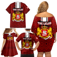 Georgia Rugby Family Matching Off Shoulder Short Dress and Hawaiian Shirt The Lelos Go 2023 World Cup - Wonder Print Shop