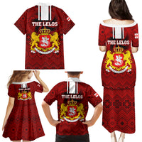 Georgia Rugby Family Matching Puletasi Dress and Hawaiian Shirt The Lelos Go 2023 World Cup - Wonder Print Shop
