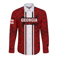 Georgia Rugby Long Sleeve Button Shirt The Lelos Go 2023 World Cup - Wonder Print Shop