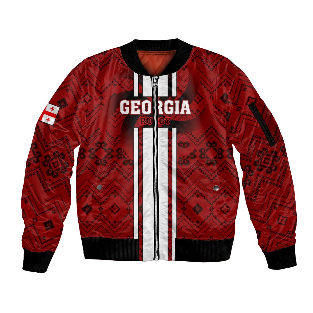 Georgia Rugby Sleeve Zip Bomber Jacket The Lelos Go 2023 World Cup - Wonder Print Shop