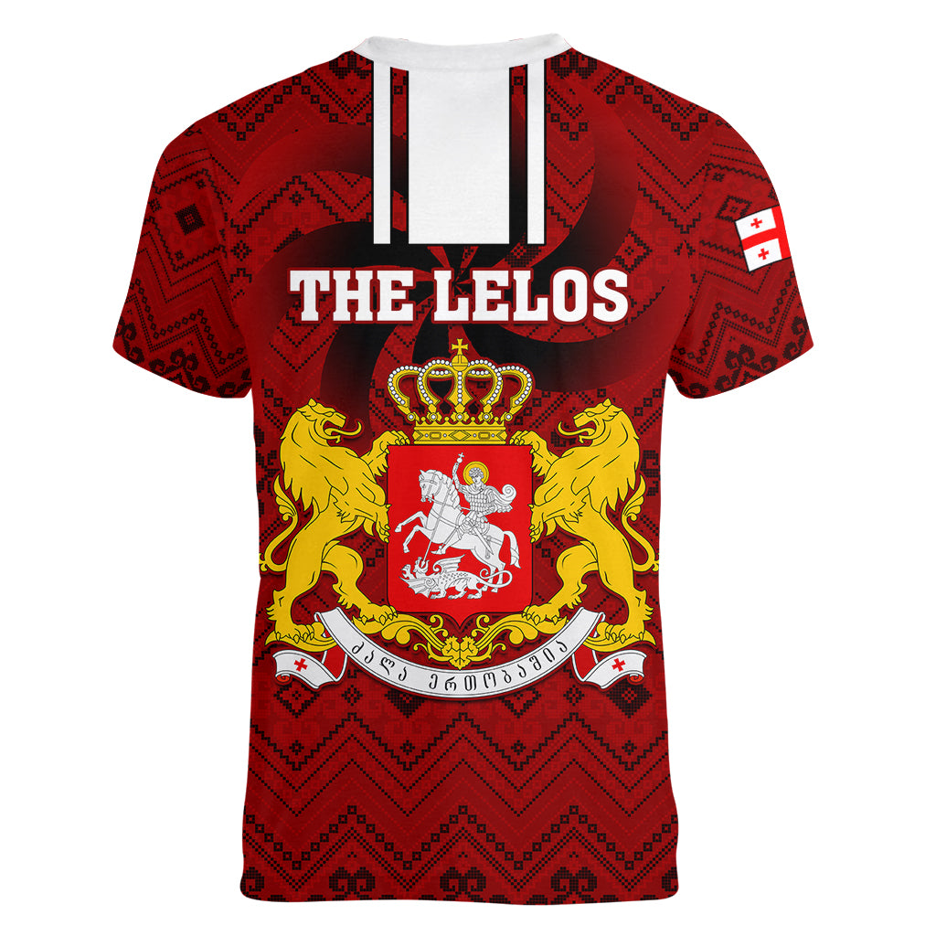 Georgia Rugby Women V Neck T Shirt The Lelos Go 2023 World Cup - Wonder Print Shop