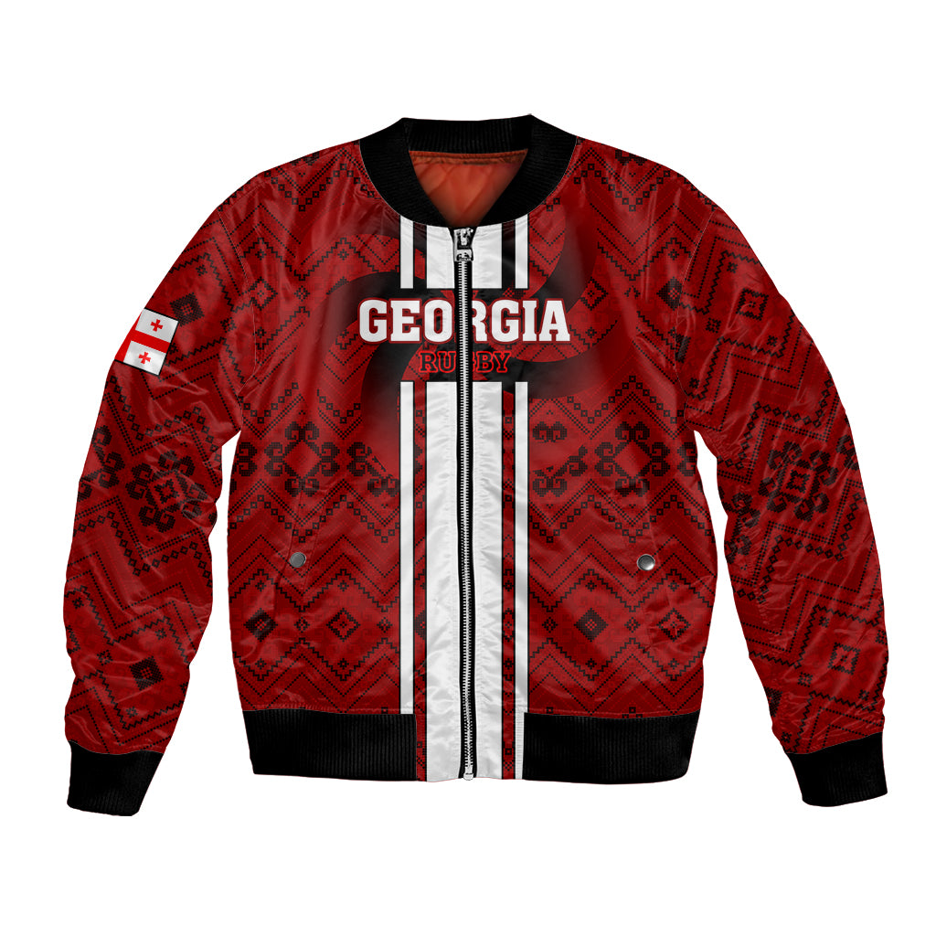 Custom Georgia Rugby Bomber Jacket The Lelos Go 2023 World Cup - Wonder Print Shop