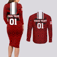Custom Georgia Rugby Couples Matching Long Sleeve Bodycon Dress and Long Sleeve Button Shirts The Lelos Go 2023 World Cup - Wonder Print Shop