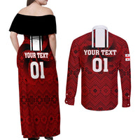 Custom Georgia Rugby Couples Matching Off Shoulder Maxi Dress and Long Sleeve Button Shirts The Lelos Go 2023 World Cup - Wonder Print Shop