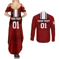 Custom Georgia Rugby Couples Matching Summer Maxi Dress and Long Sleeve Button Shirts The Lelos Go 2023 World Cup - Wonder Print Shop