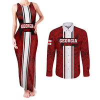 Custom Georgia Rugby Couples Matching Tank Maxi Dress and Long Sleeve Button Shirts The Lelos Go 2023 World Cup - Wonder Print Shop