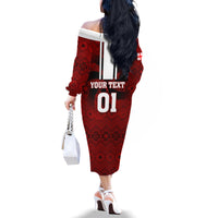 Custom Georgia Rugby Family Matching Off Shoulder Long Sleeve Dress and Hawaiian Shirt The Lelos Go 2023 World Cup - Wonder Print Shop