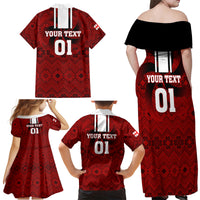 Custom Georgia Rugby Family Matching Off Shoulder Maxi Dress and Hawaiian Shirt The Lelos Go 2023 World Cup - Wonder Print Shop