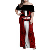 Custom Georgia Rugby Family Matching Off Shoulder Maxi Dress and Hawaiian Shirt The Lelos Go 2023 World Cup - Wonder Print Shop