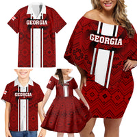 Custom Georgia Rugby Family Matching Off Shoulder Short Dress and Hawaiian Shirt The Lelos Go 2023 World Cup - Wonder Print Shop