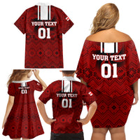 Custom Georgia Rugby Family Matching Off Shoulder Short Dress and Hawaiian Shirt The Lelos Go 2023 World Cup - Wonder Print Shop