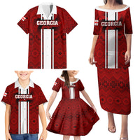 Custom Georgia Rugby Family Matching Puletasi Dress and Hawaiian Shirt The Lelos Go 2023 World Cup - Wonder Print Shop