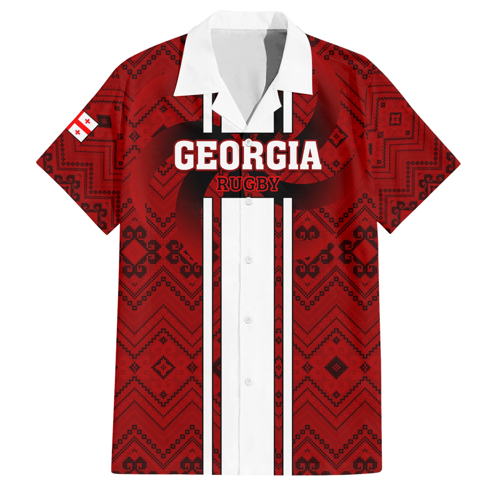 Custom Georgia Rugby Hawaiian Shirt The Lelos Go 2023 World Cup - Wonder Print Shop