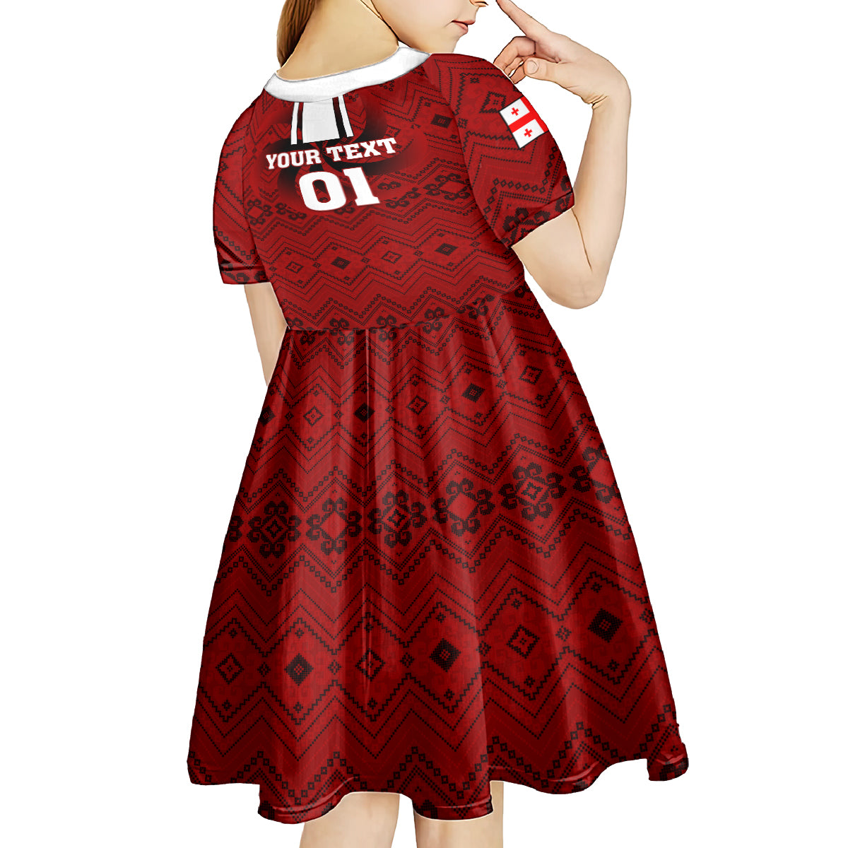 Custom Georgia Rugby Kid Short Sleeve Dress The Lelos Go 2023 World Cup - Wonder Print Shop