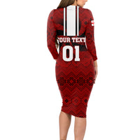 Custom Georgia Rugby Long Sleeve Bodycon Dress The Lelos Go 2023 World Cup - Wonder Print Shop