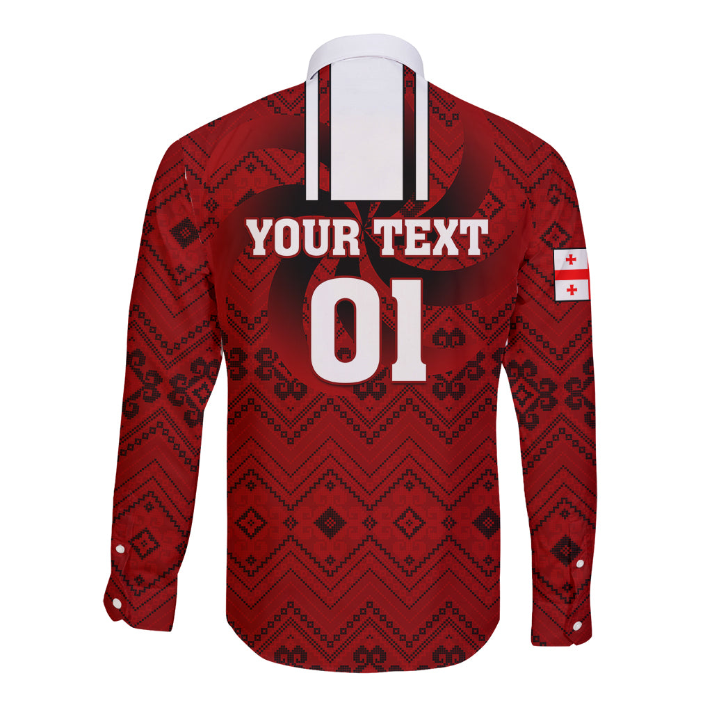 Custom Georgia Rugby Long Sleeve Button Shirt The Lelos Go 2023 World Cup - Wonder Print Shop