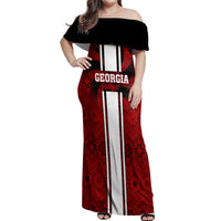 Custom Georgia Rugby Off Shoulder Maxi Dress The Lelos Go 2023 World Cup - Wonder Print Shop