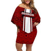 Custom Georgia Rugby Off Shoulder Short Dress The Lelos Go 2023 World Cup - Wonder Print Shop