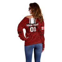 Custom Georgia Rugby Off Shoulder Sweater The Lelos Go 2023 World Cup - Wonder Print Shop