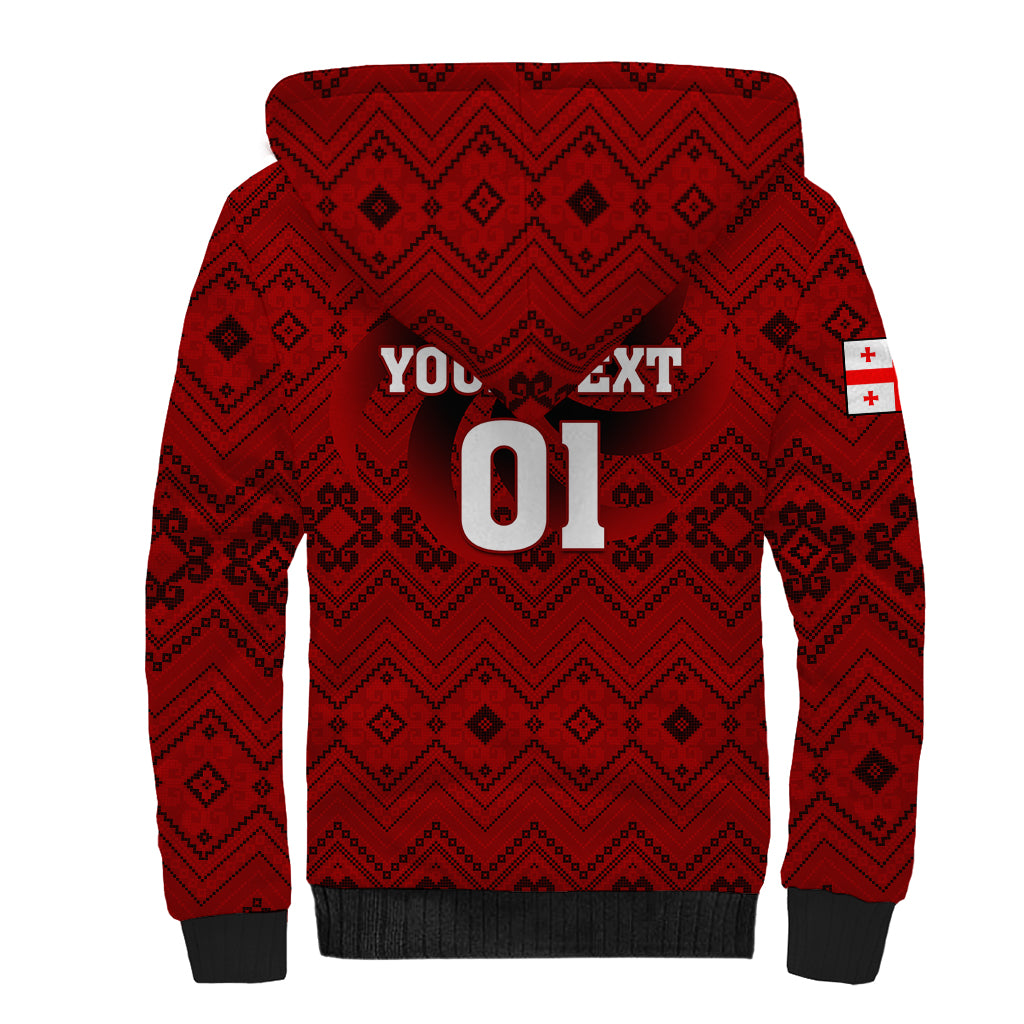 Custom Georgia Rugby Sherpa Hoodie The Lelos Go 2023 World Cup - Wonder Print Shop