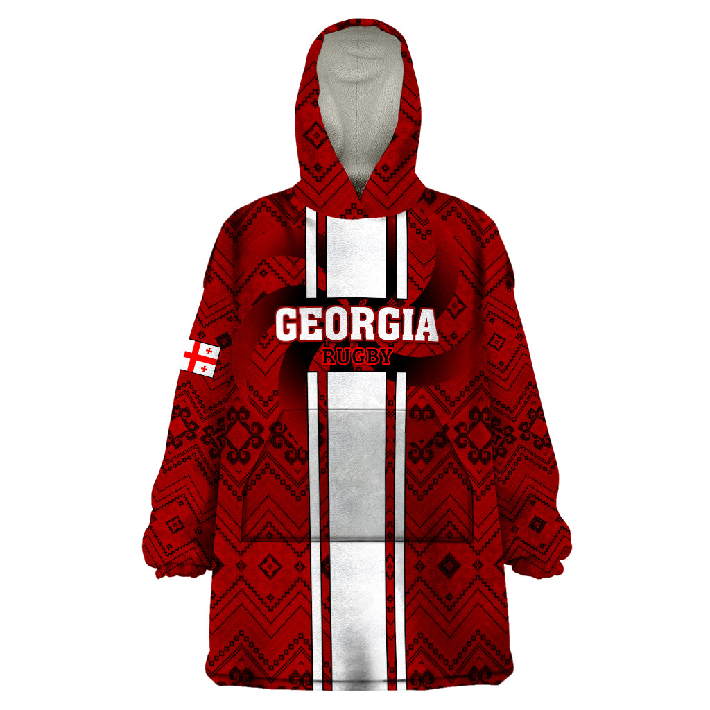 Custom Georgia Rugby Wearable Blanket Hoodie The Lelos Go 2023 World Cup - Wonder Print Shop