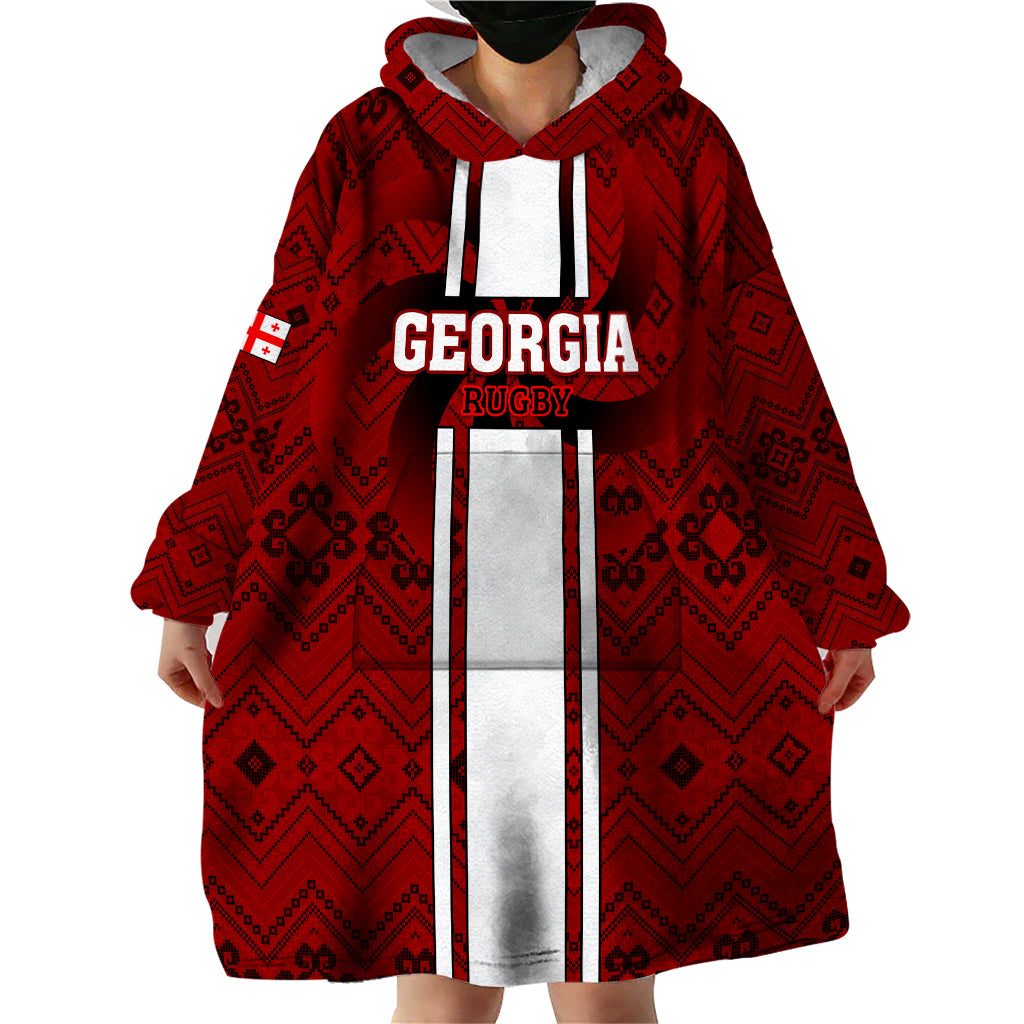 Custom Georgia Rugby Wearable Blanket Hoodie The Lelos Go 2023 World Cup - Wonder Print Shop