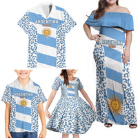 Argentina Rugby Family Matching Off Shoulder Maxi Dress and Hawaiian Shirt Los Pumas Go 2023 World Cup - Wonder Print Shop