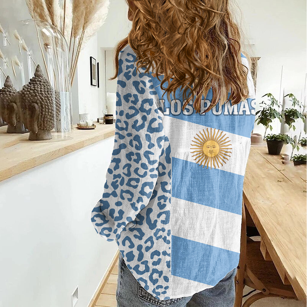 Argentina Rugby Women Casual Shirt Los Pumas Go 2023 World Cup - Wonder Print Shop