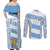 Custom Argentina Rugby Couples Matching Off Shoulder Maxi Dress and Long Sleeve Button Shirts Los Pumas Go 2023 World Cup - Wonder Print Shop