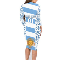 Custom Argentina Rugby Family Matching Long Sleeve Bodycon Dress and Hawaiian Shirt Los Pumas Go 2023 World Cup - Wonder Print Shop