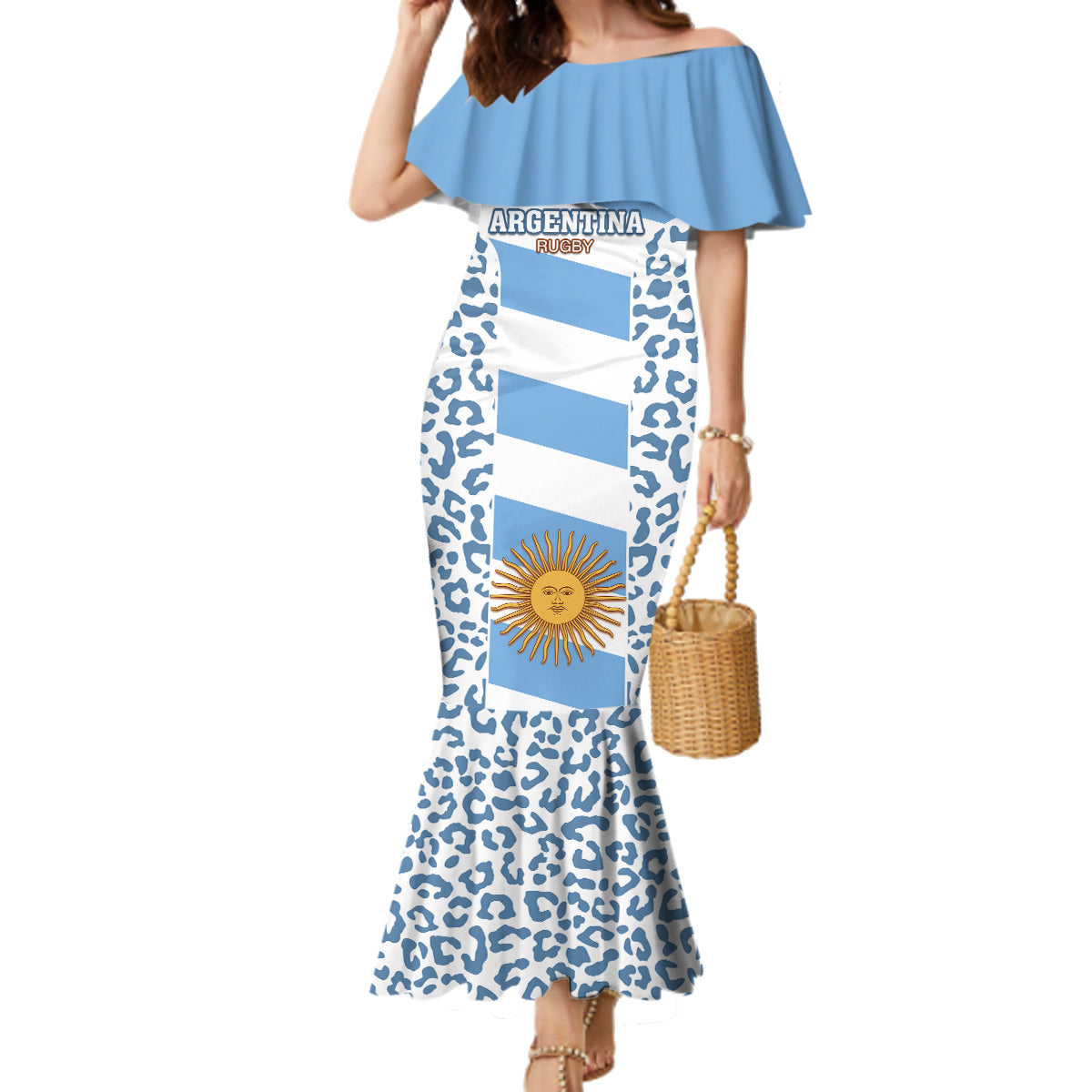Custom Argentina Rugby Family Matching Mermaid Dress and Hawaiian Shirt Los Pumas Go 2023 World Cup - Wonder Print Shop