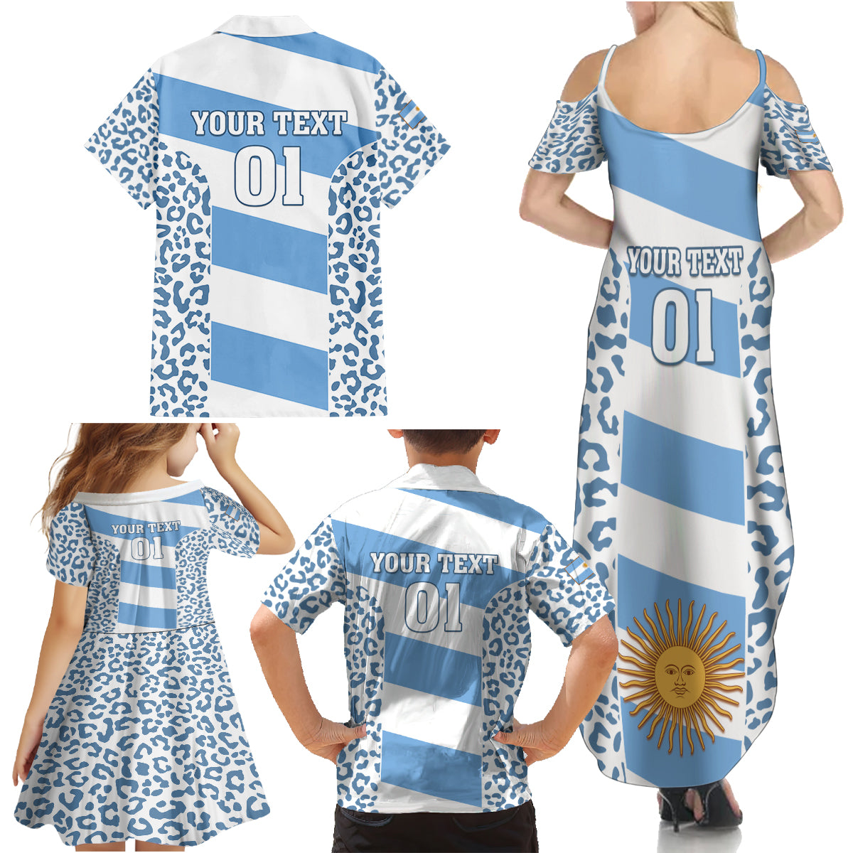 Custom Argentina Rugby Family Matching Summer Maxi Dress and Hawaiian Shirt Los Pumas Go 2023 World Cup - Wonder Print Shop