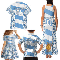 Custom Argentina Rugby Family Matching Tank Maxi Dress and Hawaiian Shirt Los Pumas Go 2023 World Cup - Wonder Print Shop