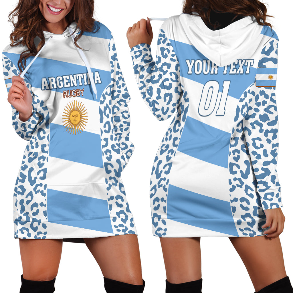 Custom Argentina Rugby Hoodie Dress Los Pumas Go 2023 World Cup - Wonder Print Shop