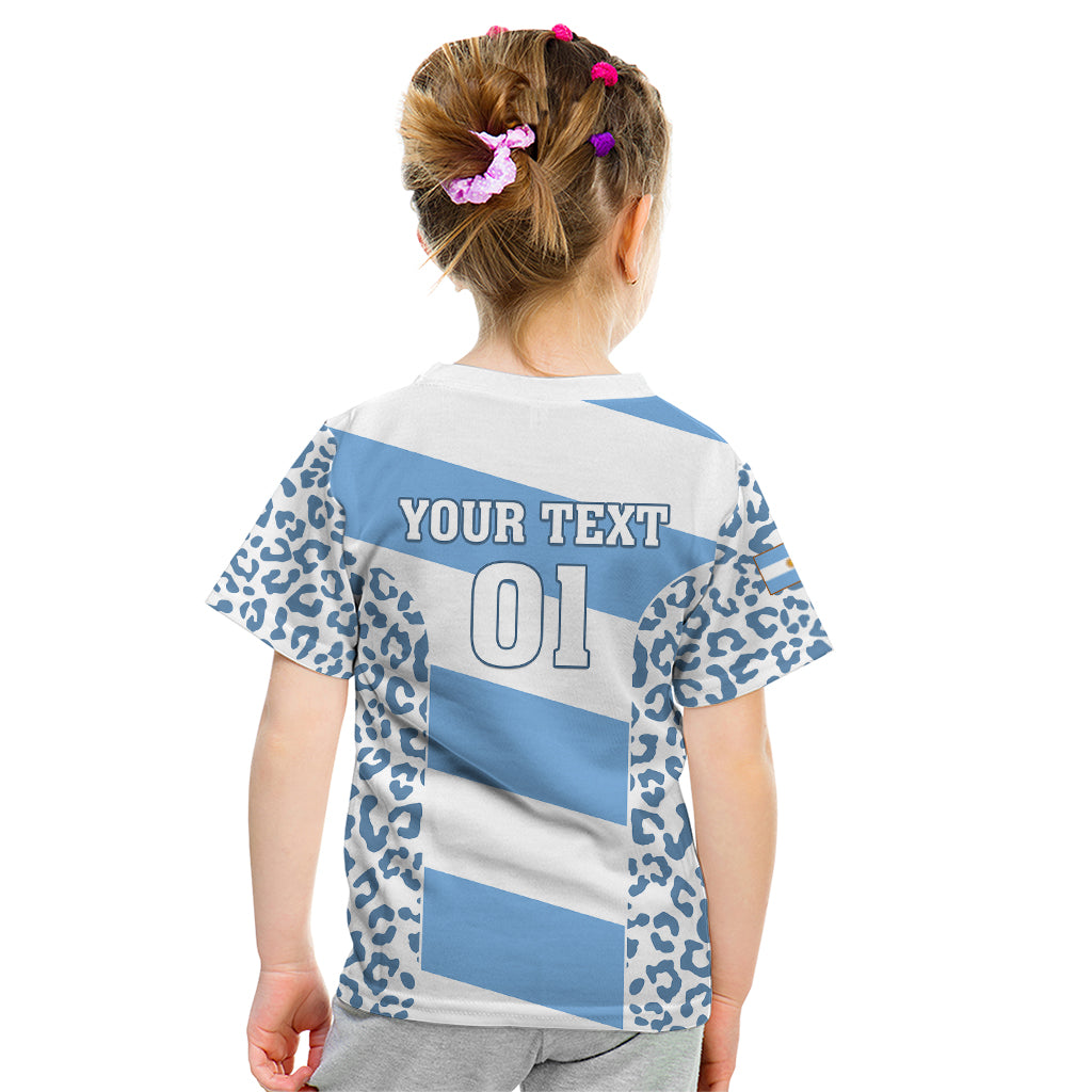 Custom Argentina Rugby Kid T Shirt Los Pumas Go 2023 World Cup - Wonder Print Shop