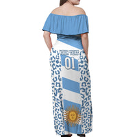 Custom Argentina Rugby Off Shoulder Maxi Dress Los Pumas Go 2023 World Cup - Wonder Print Shop