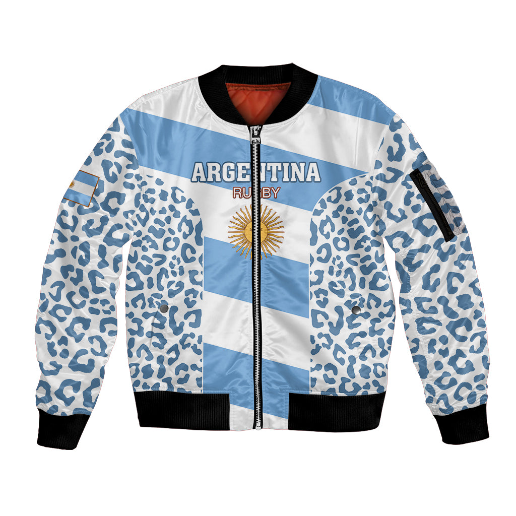 Custom Argentina Rugby Sleeve Zip Bomber Jacket Los Pumas Go 2023 World Cup - Wonder Print Shop