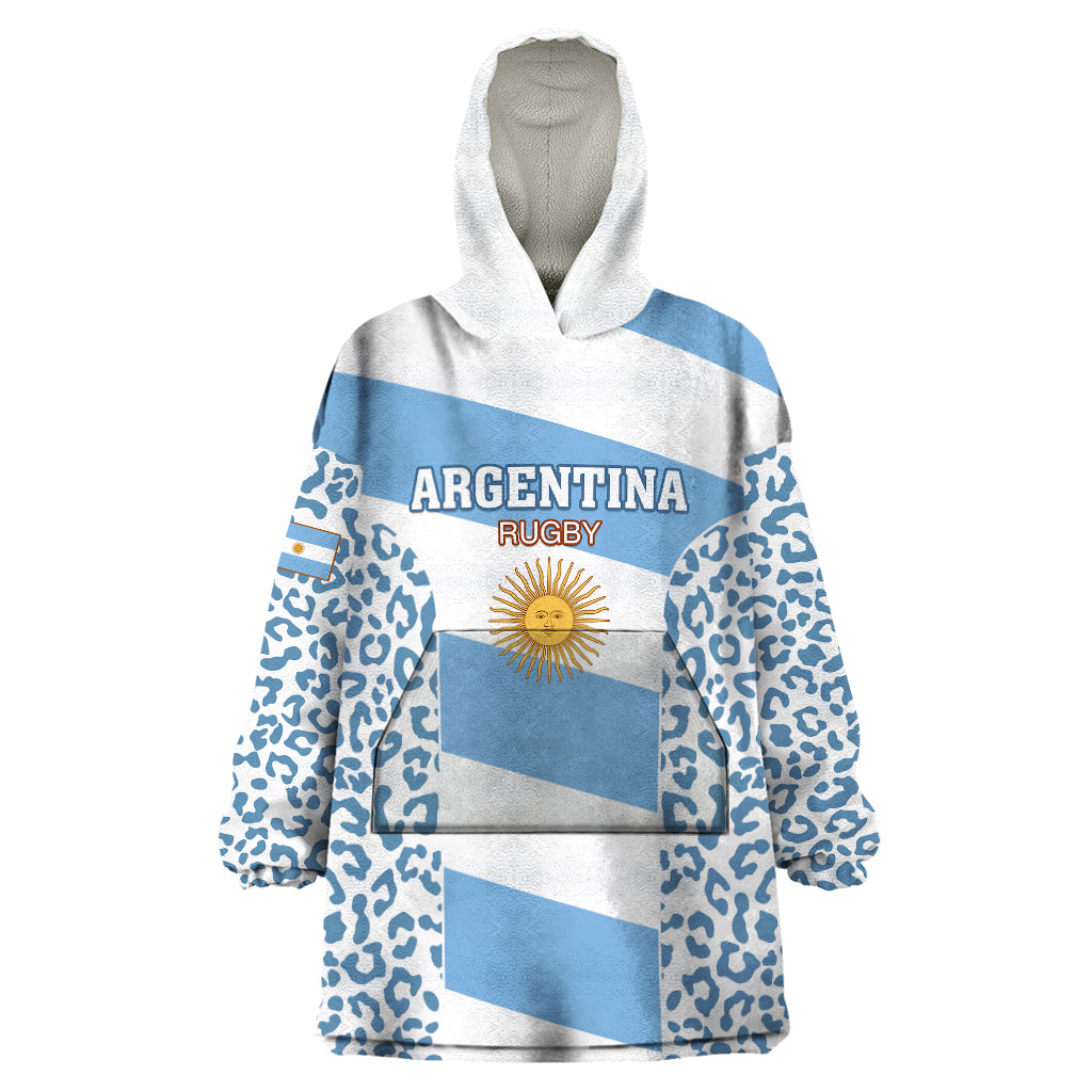 Custom Argentina Rugby Wearable Blanket Hoodie Los Pumas Go 2023 World Cup - Wonder Print Shop
