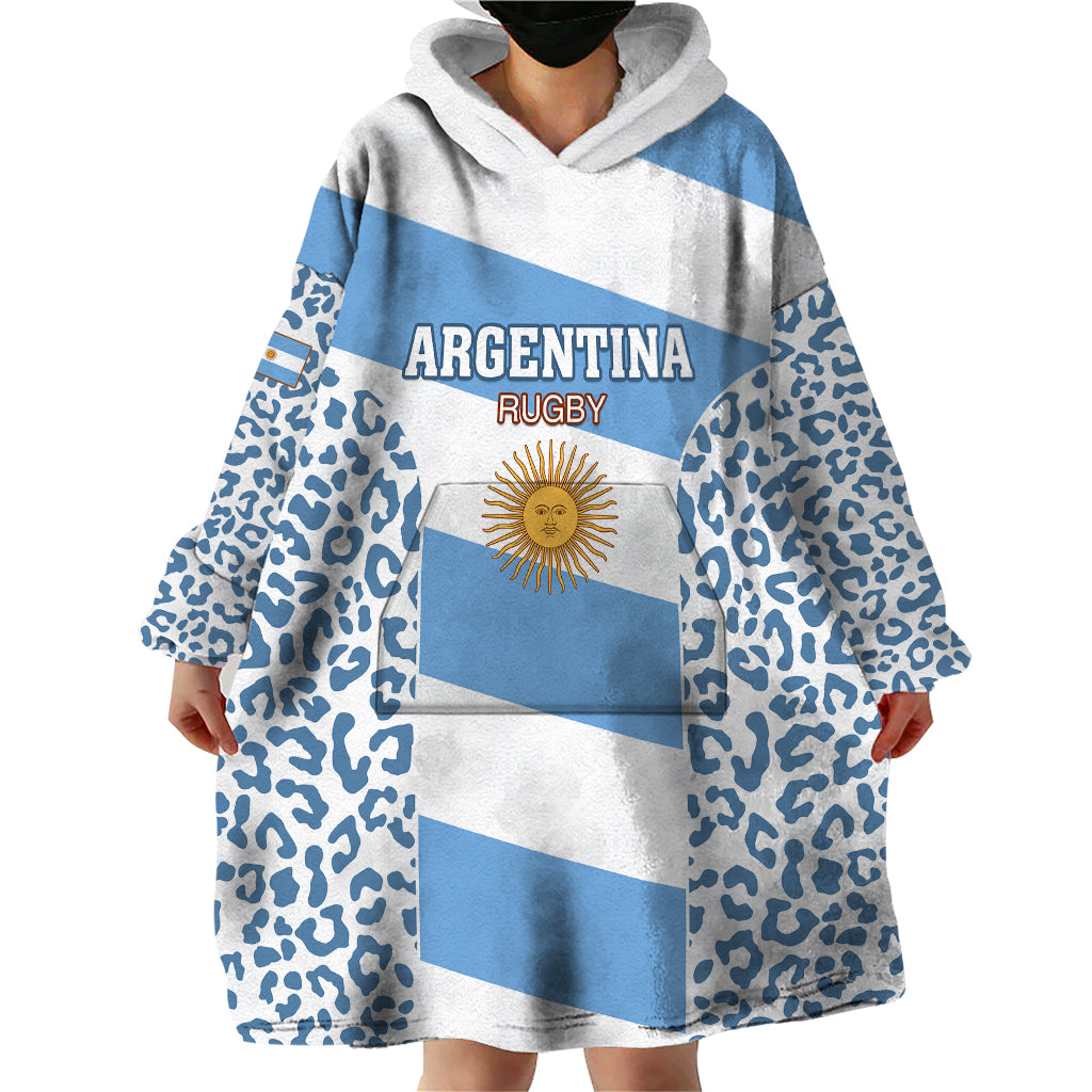 Custom Argentina Rugby Wearable Blanket Hoodie Los Pumas Go 2023 World Cup - Wonder Print Shop