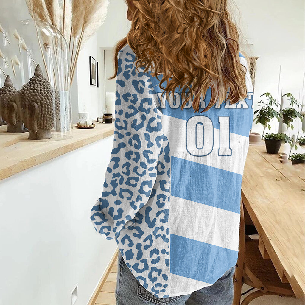 Custom Argentina Rugby Women Casual Shirt Los Pumas Go 2023 World Cup - Wonder Print Shop