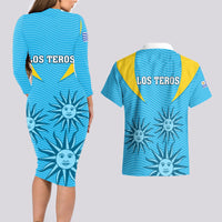 Uruguay Rugby Couples Matching Long Sleeve Bodycon Dress and Hawaiian Shirt Los Teros Go 2023 World Cup - Wonder Print Shop