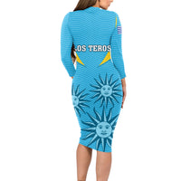 Uruguay Rugby Long Sleeve Bodycon Dress Los Teros Go 2023 World Cup - Wonder Print Shop