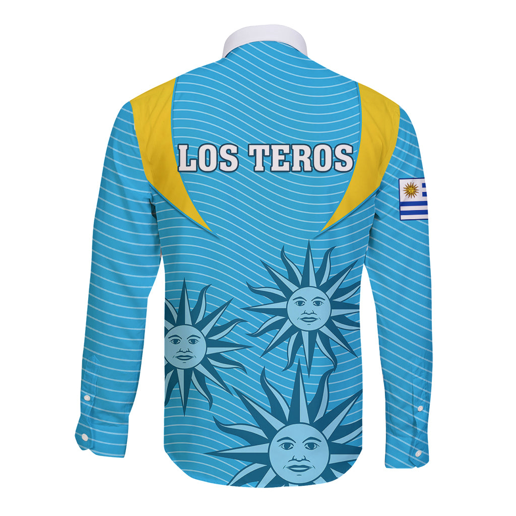 Uruguay Rugby Long Sleeve Button Shirt Los Teros Go 2023 World Cup - Wonder Print Shop