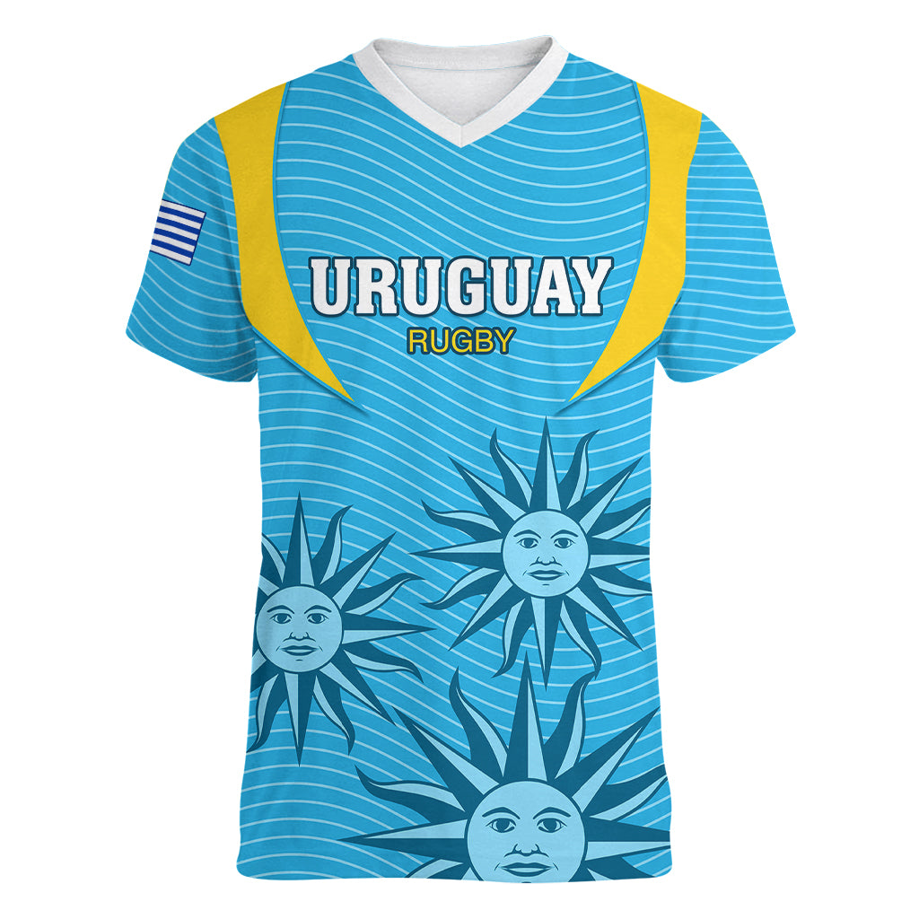 Uruguay Rugby Women V Neck T Shirt Los Teros Go 2023 World Cup - Wonder Print Shop