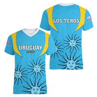Uruguay Rugby Women V Neck T Shirt Los Teros Go 2023 World Cup - Wonder Print Shop