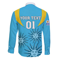 Custom Uruguay Rugby Family Matching Off Shoulder Long Sleeve Dress and Hawaiian Shirt Los Teros Go 2023 World Cup - Wonder Print Shop